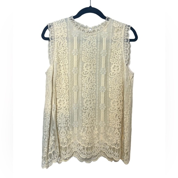 Sundance Esme Cream Scalloped Lace Blouse Size M - Picture 3 of 6